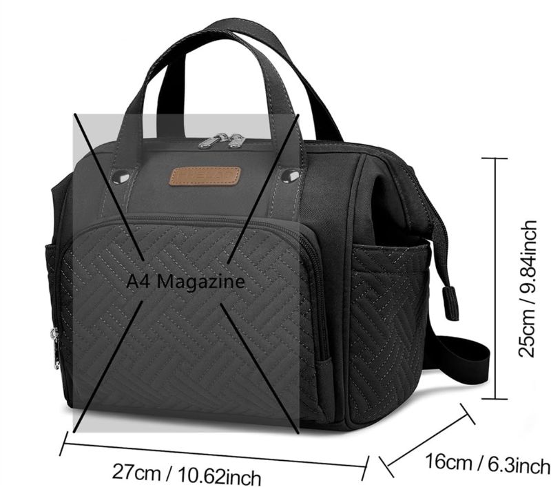 Photo 3 of (FAIR) FHELAD Black Diaper Bag Small Backpack,Waterproof Multi-Function Newborn Baby Stylish Mini Tote Maternity Bags Travel Backpacks with Insulated Pockets, Black