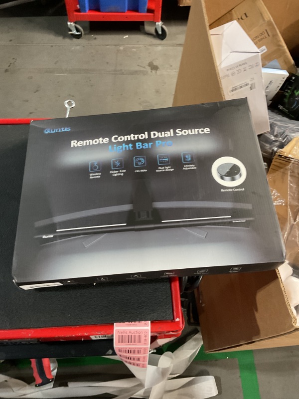 Photo 1 of Quntis Monitor Light Bar with Remote, 20.1'' Dual Light Screen Light Bar, Sliding Weighted Clip Fit for All Screens, Adjustable Stepless Dimming, Eye Caring No Glare Gaming Work Desk Lamp, Gray