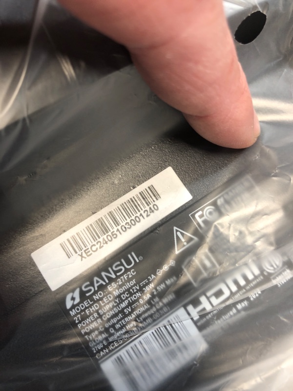 Photo 1 of SANSUI Monitor 27 Inch 100Hz USB Type-C Computer Monitor, FHD 1920X1080P,Frameless Eye Care PC Office Monitor with HDMI, Adaptive Sync, HDR, VESA(100x100mm)?ES-27F2C HDMI Cable Included?