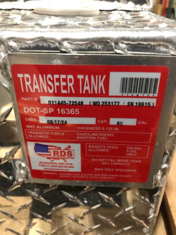 Photo 1 of **truck/trailer pickup** RDS MFG INC - 72548 Fuel Transfer Tank/Auxiliary Fuel Tank/Toolbox Combo - 60 Gallon