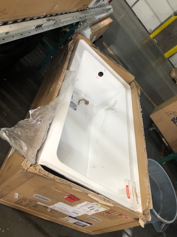 Photo 7 of ***TRUCK/TRAILER PICKUP ONLY - SCRATCHED - SCUFFED - CRACKED - SEE PICTURES***
Aqua Eden VTAP6032L22C 60-Inch Anti-Skid Acrylic 3-Wall Alcove Tub with Left Hand Drain Hole, White