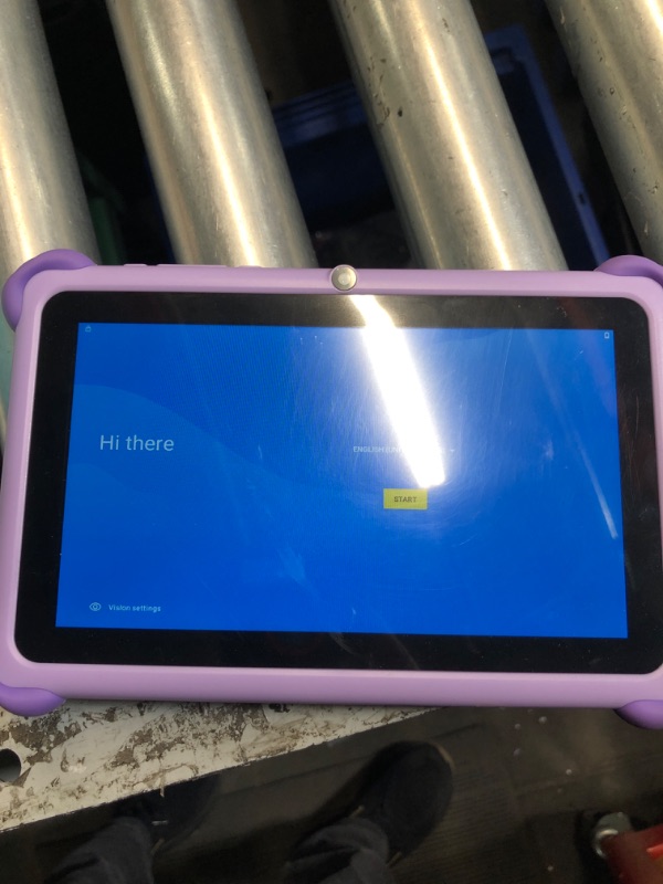 Photo 1 of **DEVICE IS LOCKED**
Kids Tablet 7 inch Tablet for Kids 32GB Toddler Tablet with Case, Android Kids Learning Tablet with WiFi Youtube Parental Control, Bluetooth, Preinstalled Educational Contents for Girls Boys, Purple