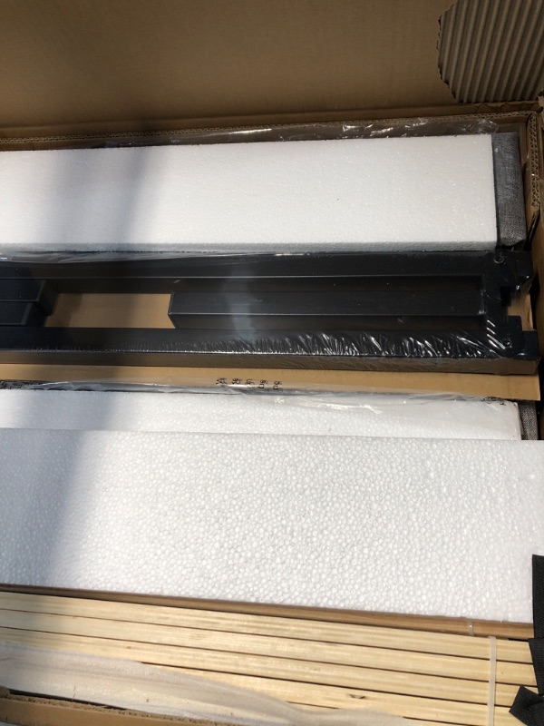 Photo 1 of ***FACTORY SEALED OPENED FOR INSPECTION *** Gruwans Queen Size Bed Frame with Upholstered Wingback Headboard, Easy Assemnly Platform Bed, Wooden Slat Support No Box Spring Needed, Light Gray