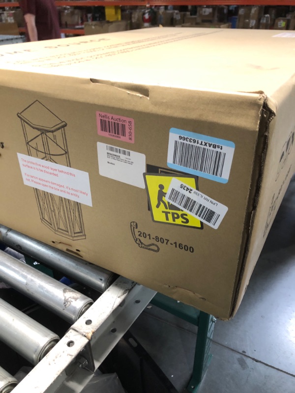 Photo 1 of ***FACTORY SEALED***
Home Source Unit Dining Room or Lounge Corner Bar Cabinet with Wood Frame and 5 Bottle Wine Rack, Grey
