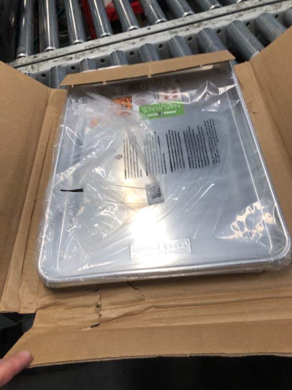 Photo 1 of **DAMAGED, PANS ARE DENTED AND 1 IS SLICED**
Nordic Ware Naturals Aluminum Commercial Half Sheet - USA Made Cookie Sheet Pan, 2-Pack