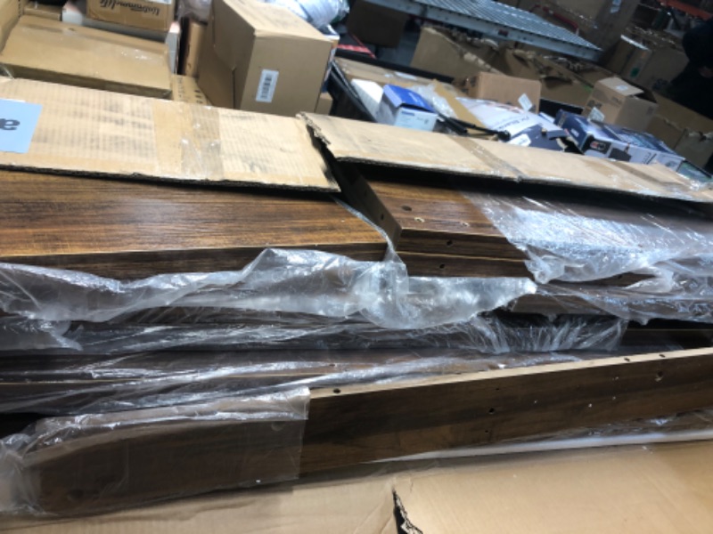 Photo 1 of LITTLE TREE 55-Inch Dining Table with Benches, Dining Table Set for 4-6 People, Farmhouse Kitchen Table Set with Large Tabletop, Rectangular Dining Room Table Set for Living Room, Kitchen, Dining Room