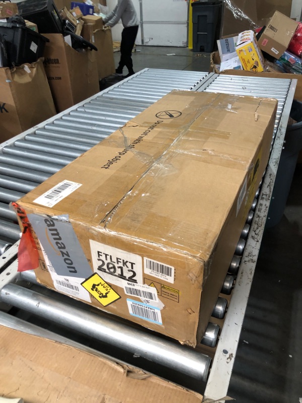 Photo 1 of DWVO Large Kitchen Island with Trash Can Storage Cabinet, 53 Inch Portable Kitchen Island with Storage, Long Rolling Island Table Cabinet for Kitchen on Wheels for 13 Gallon Garbage Bin, Navy Blue