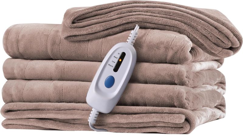 Photo 1 of (MISSING CORD) McJaw Electric Heated Blanket Full Size 72x84 inches, Soft Double-Sided Flannel with 10 Hours Auto Off, 4 Heating Levels, Fast Heating, Machine Washable, Light Purple