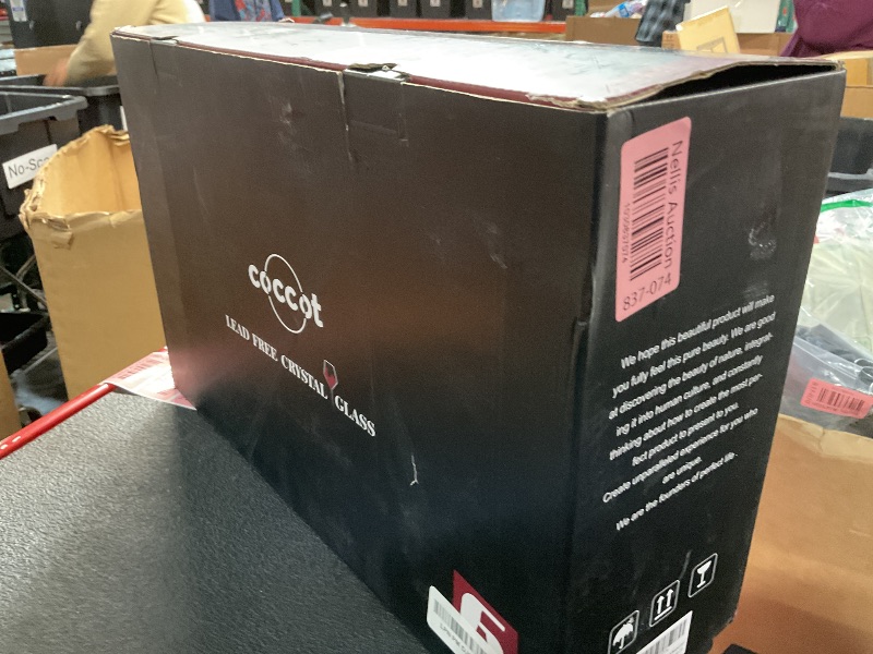 Photo 1 of **MISSING 1 GLASS, ONLY 5 IN BOX**
coccot Wine Glasses,White Red Wine Glasses Set of 6,Lead-Free Premium Crystal Clear Glass,Hand Blown Italian Style Burgundy Long Stem Wine Glasses,Great Gift Packaging(16oz,6pack)