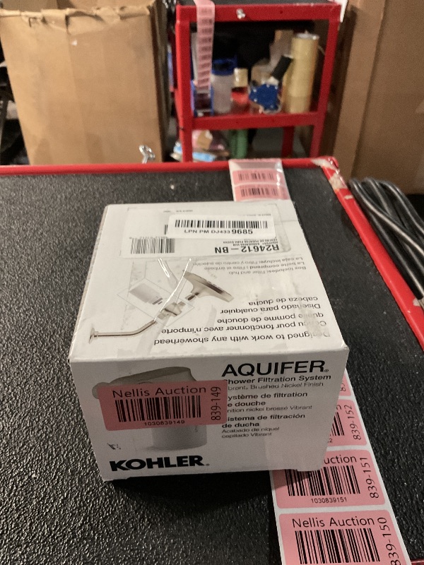 Photo 2 of (FAIR) KOHLER Aquifer Filtered Shower Head Attachment, Filtration System Attaches to Most Existing Shower Heads and Shower Arms, Reduces Chlorine, Odor, and Controls Scale, Vibrant Brushed Nickel, R24612-BN