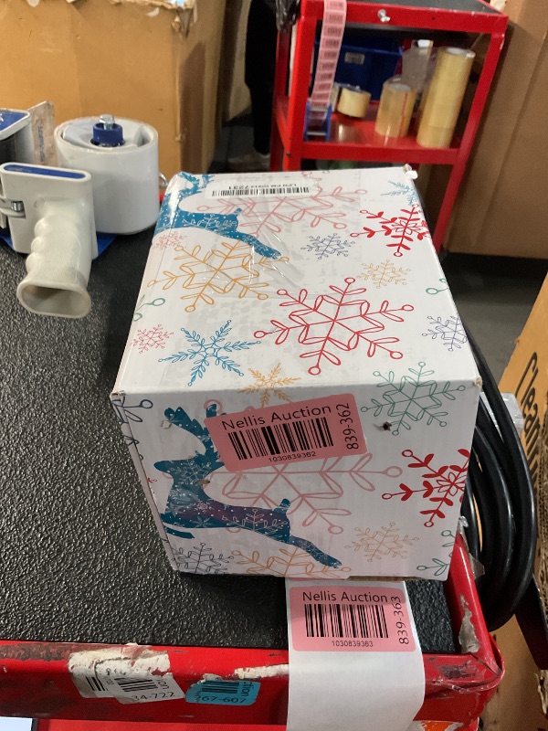 Photo 1 of innodept12 Lighted Christmas Tree with Rotating Train - Prelit Tabletop Ceramic Small Tree Decor Animated Christmas Train with Top Star & Bulbs for Best Xmas Decoration