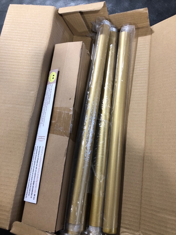 Photo 2 of 2 Pack Gold Curtain Rods for Windows 28 to 48 Inch(2.3-4ft),Noble Metal End Cap Curtain Rods,1” Diameter Heavy Duty Curtain Rod,Adjustable Drapery Rods,Telescopic Window Curtains Rod 18-45",Brass Gold