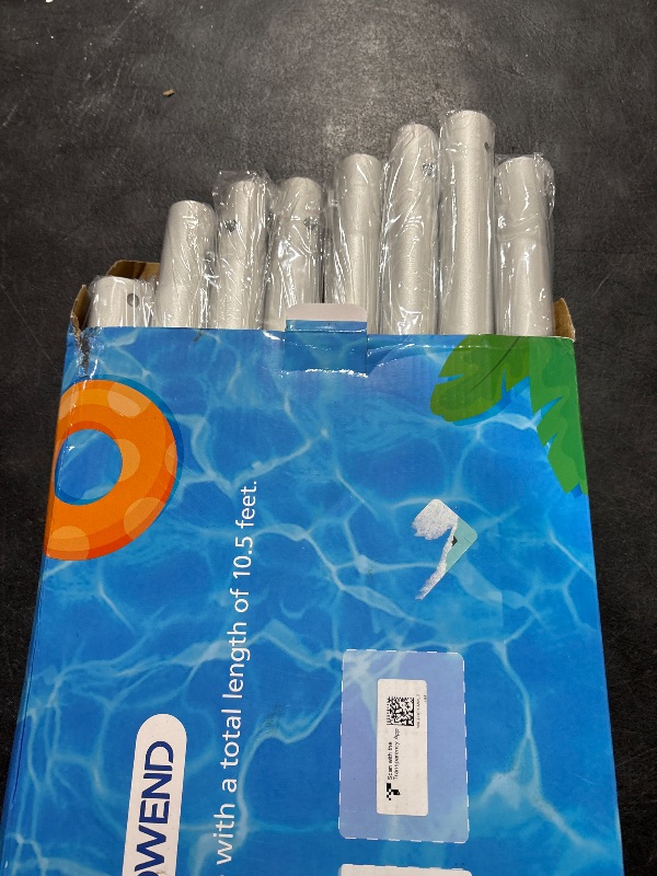 Photo 3 of 10.5 Foot Aluminum Telescopic Swimming Pool Pole - 8 Adjustable Connecting Sections, Expandable Step-Up Length - Attach Connect Skimmer Nets, Rakes, Brushes, Vacuum Heads, Maintenance