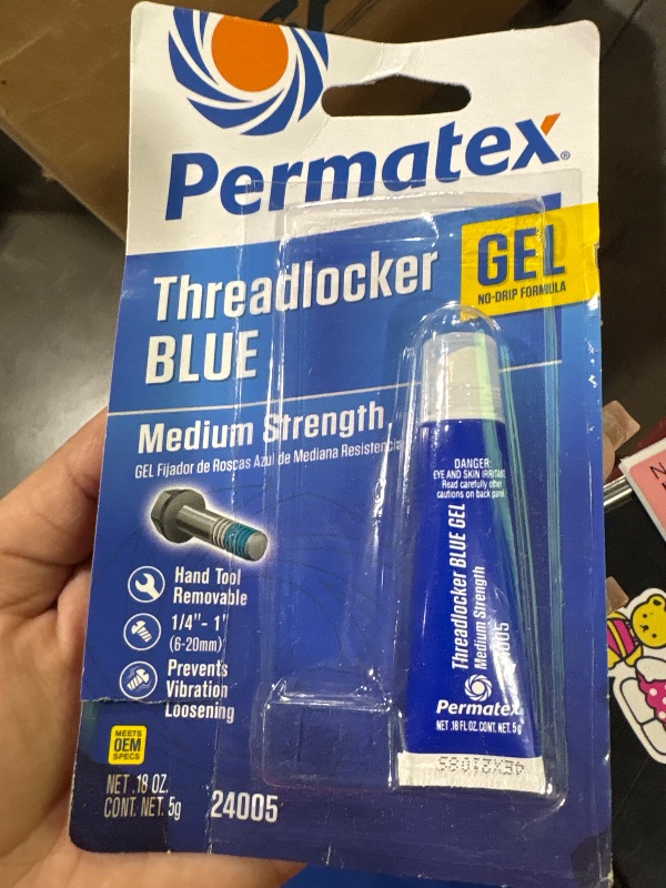 Photo 1 of Permatex 24005 Medium Strength Threadlocker Blue Gel, 5 g