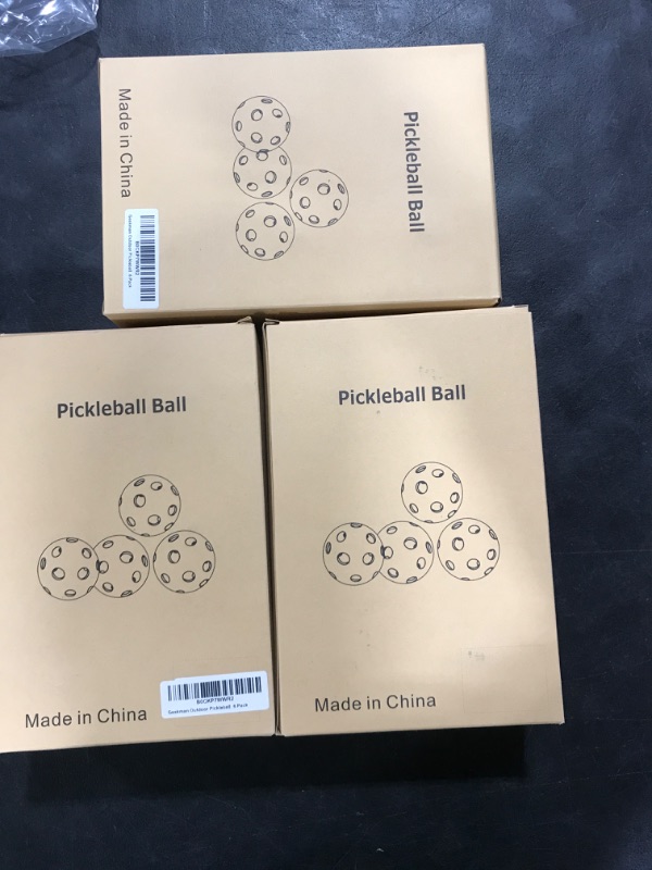 Photo 2 of 3 boxes of -Geekman Premium Outdoor Pickleball Equipment, 40 Hole Pickleball Ball for Park Play, Consistently Bounce Pickleball Balls, for 6 Pack Set