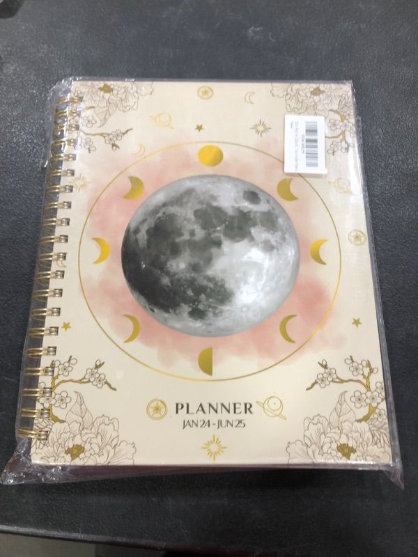 Photo 2 of Planner 2024-2025 Monthly Planner 2024 Weekly Planner Spiral Bound 18 Month Daily Planner from January 2024 to June 2025, 8.5 x 11, Monthly Index Tabs, 4 Sticker Sheets(Moon-3)