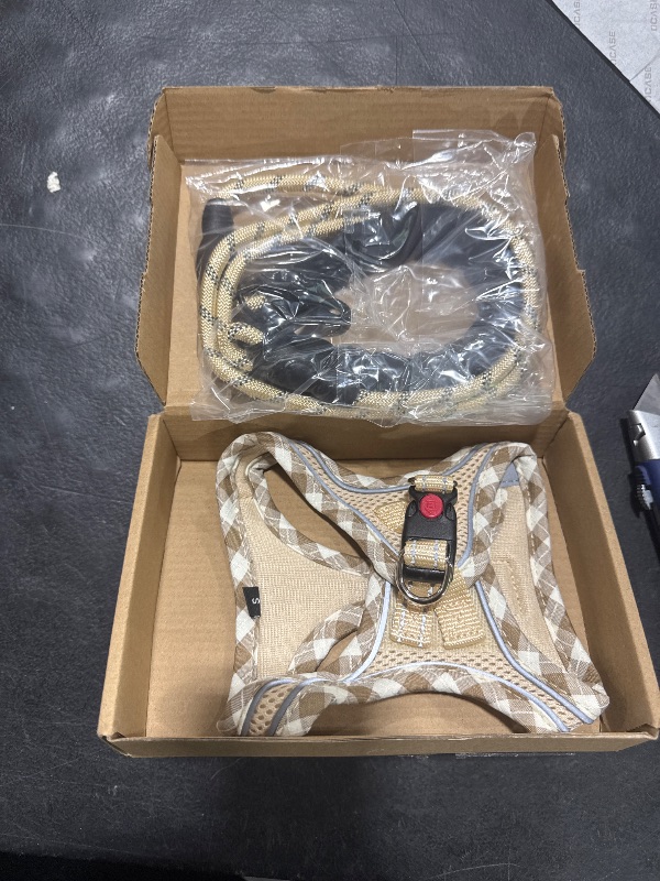 Photo 1 of haapaw Dog Harness with Leash Set, No Pull Adjustable Reflective Step-in Puppy Harness with Thickened Padded Vest for Extra-Small/Small Medium Dogs