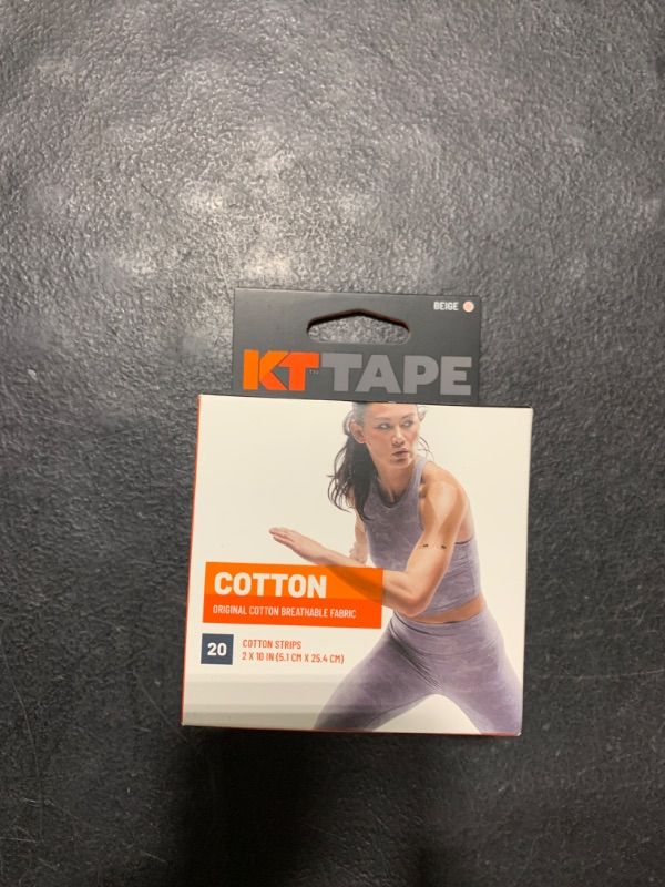 Photo 2 of KT Tape, Original Cotton, Elastic Kinesiology Athletic Tape, 20 Count, 10” Precut Strips
