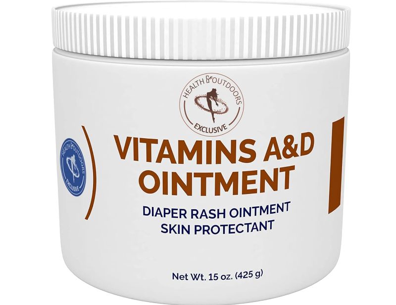 Photo 1 of Vitamin A & D Ointment 15 Oz Jar, Skin Protectant for Diaper Rash, Cuts, Burns, Abrasions, Wounds and Scrapes
