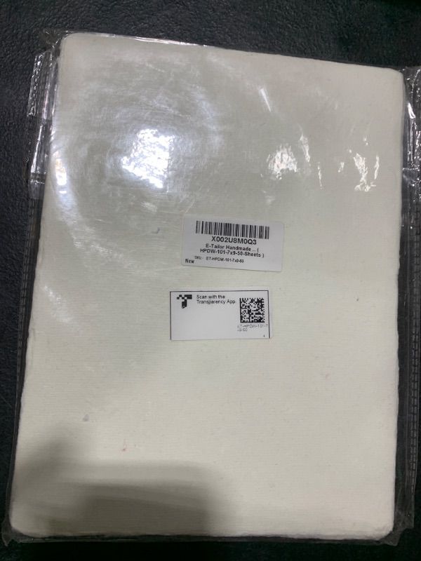 Photo 2 of E-Tailor Handmade Cotton Deckle Edge Paper Loose Leaf Sheets 130 GSM Ivory White (Pack of 1-7x9-50-Sheets)