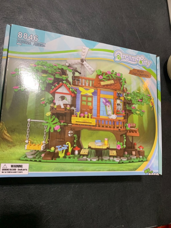 Photo 1 of Tree House Building Set, 824PCS Building Block Toy Forest House Building Bricks, Friends Building Set with Funny Little Accessories, Christmas Birthday New Year Gift for Girls Boys Age 6+