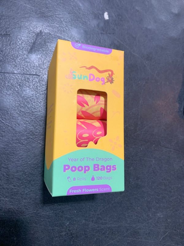 Photo 2 of SunDog Year of Dragon 100% Plant Based Scented Poop Bags - Poop Bags for Dogs, Leakproof Doggie Poop Bags, Limited Edition Dog Bags for Poop, 8 Rolls of Dog Poop Bag