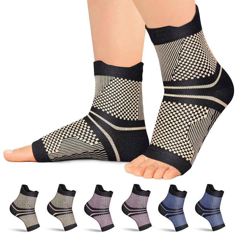 Photo 1 of PAPLUS Plantar Fasciitis Socks (6 pairs) for Men and Women. Ankle Brace Compression Sleeve with Foot Arch Support for Pain Relief
