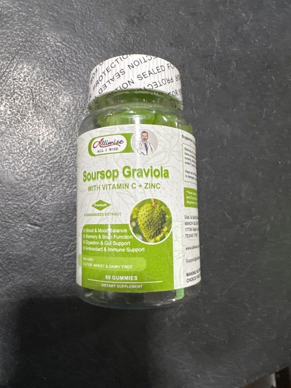Natural Soursop Graviola Gummies Supplement, Original Soursop Leaves