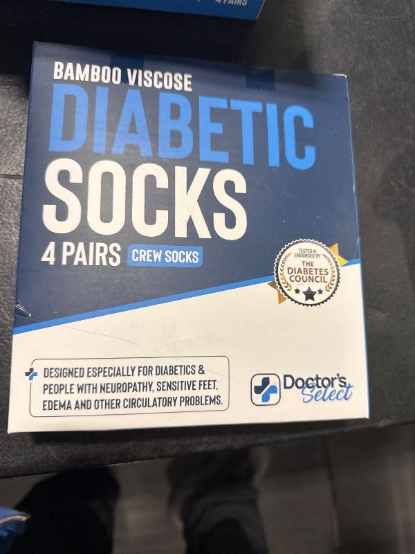 Photo 2 of Doctor's Select Bamboo Viscose Diabetic Socks Women - 4 Pairs Crew Socks Womens | Diabetic Socks for Women Size 9-11 Extra Wide