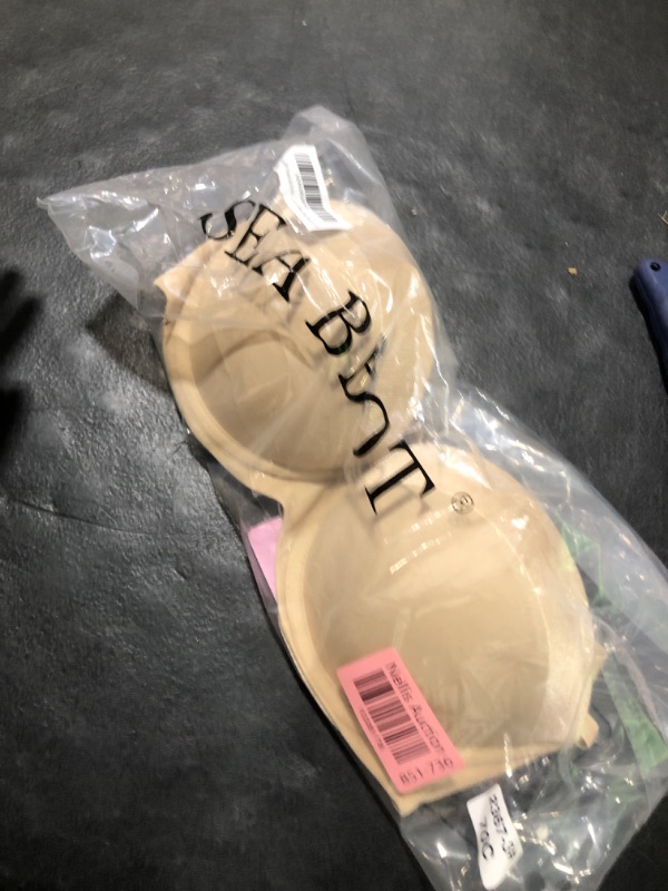 Photo 1 of SEA BBOT Push Up Strapless Bra for Women Anti-Slip Padded Multiway Bra Beige 32C