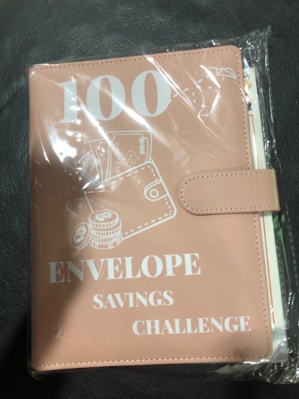 Photo 2 of 100 Envelopes Money Saving Challenge Binder, 2024 New A5 Budget Binder with Cash Envelopes, 6 Rings Savings Challenges Book, Laminated Budgeting Planning Tracker to Save $5050,10,400, 500 Pink