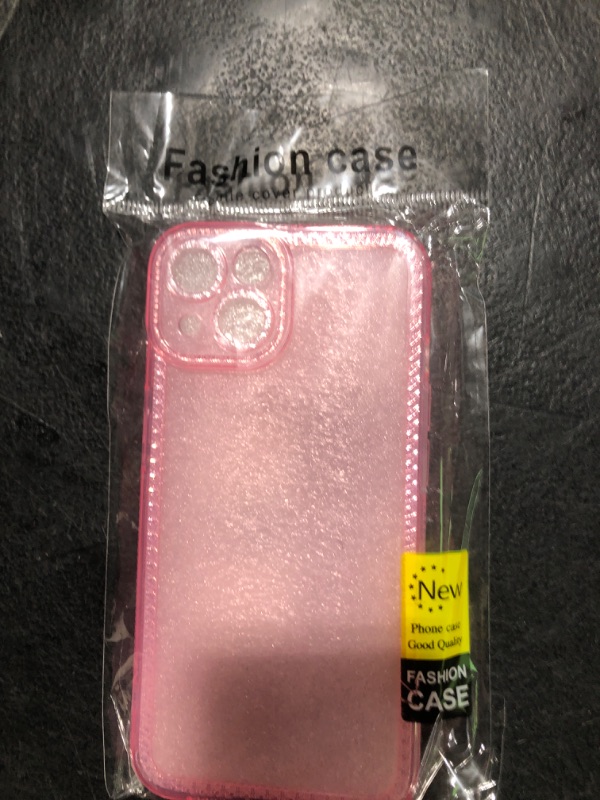 Photo 1 of iphone 14 case pink translucent clear glitter