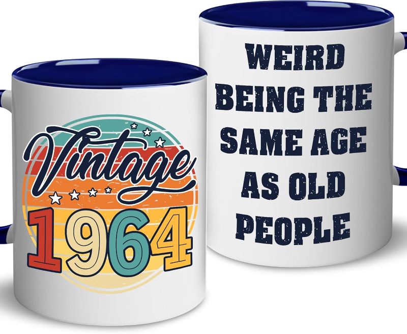 Photo 1 of 60th Birthday Gifts For Men Women - 1964 Birthday Gifts For Men Women - 60th Mug - Gifts For Men Women Turning 60-60 Year Old Gifts For Man, Woman, Mom, Dad, Wife, Husband Mug 11OZ Navy
