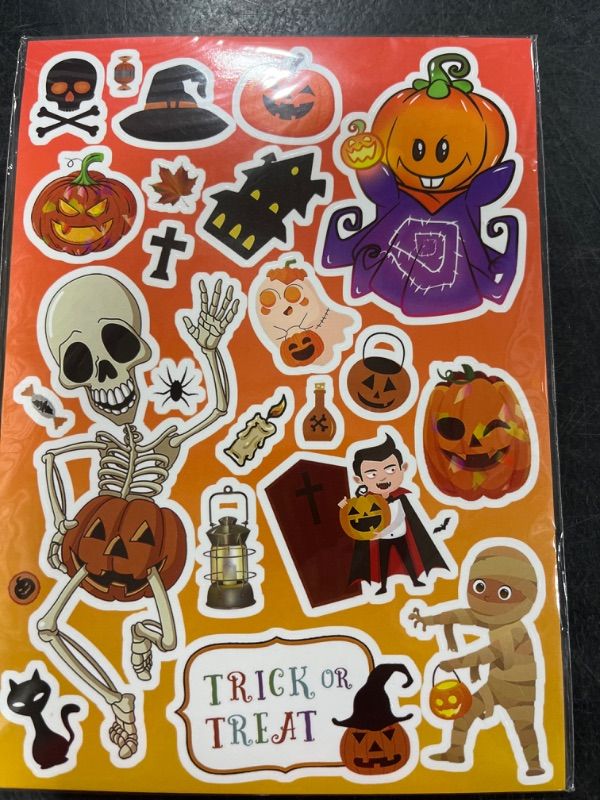 Photo 1 of  Halloween Stickers Non-Repeating Waterproof, Adhesive Vinyl Cute Halloween Stickers Pack for Kids, Halloween Party Favors Gifts, Halloween Stickers Bulk for Boys Girls