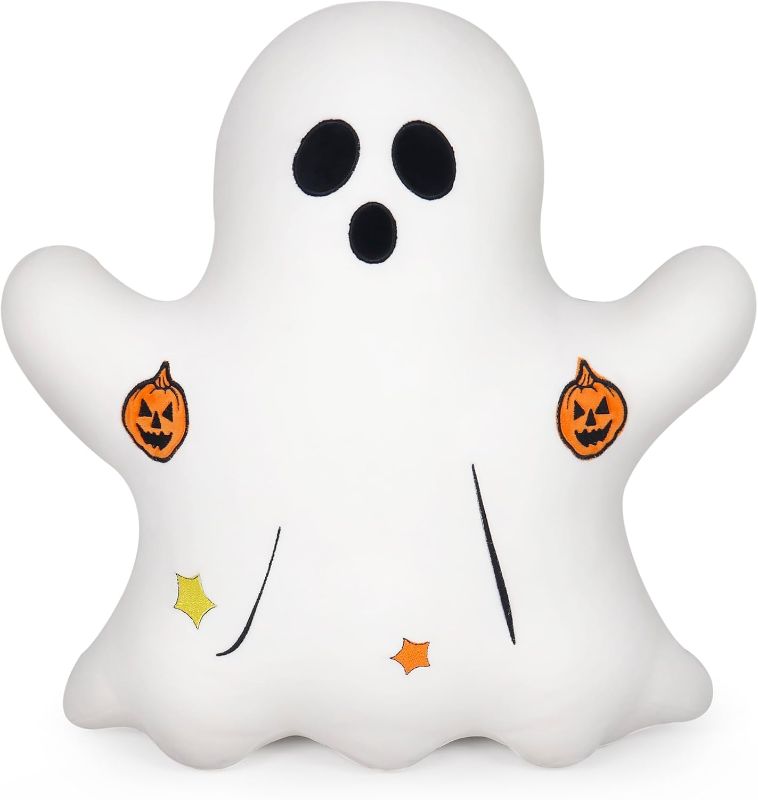 Photo 1 of 16.5" Ghost Pillow Halloween Throw Pillows Cute Stuffed Animals Plush, Ghosts Shaped Spooky Plushies Doll Toy Decorative for Home Party Decor (Pumpkin)
