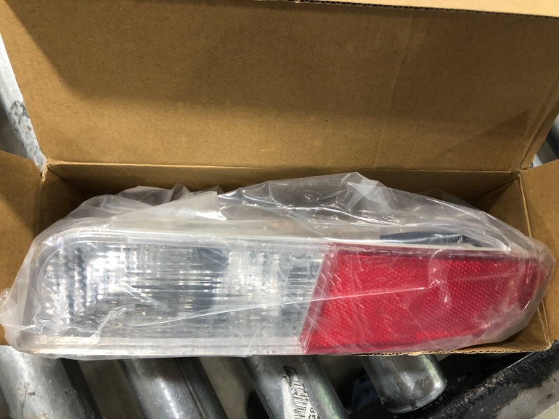 Photo 2 of Riloer Rear Bumper Foglight, Back Up Light Tail Lamp - Left Driver Side, Compatible with Mitsubishi Outlander 2013-2015, with Halogen Bulb | Left | Red Clear Lens Lens