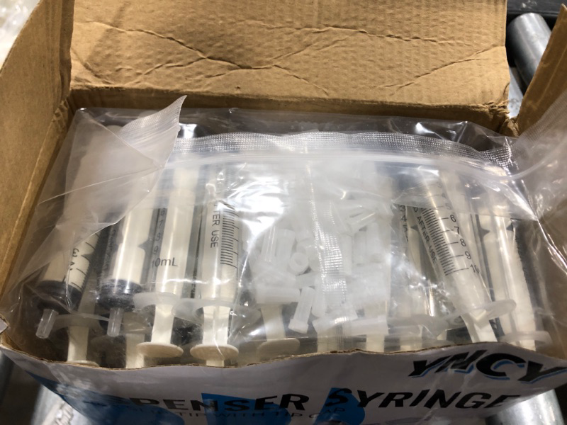 Photo 2 of 100 Pack 10ml Syringes with Cap, Luer Slip Tip, 10cc syringe Whole Pack Bulk Sterile Sealed, No Needle