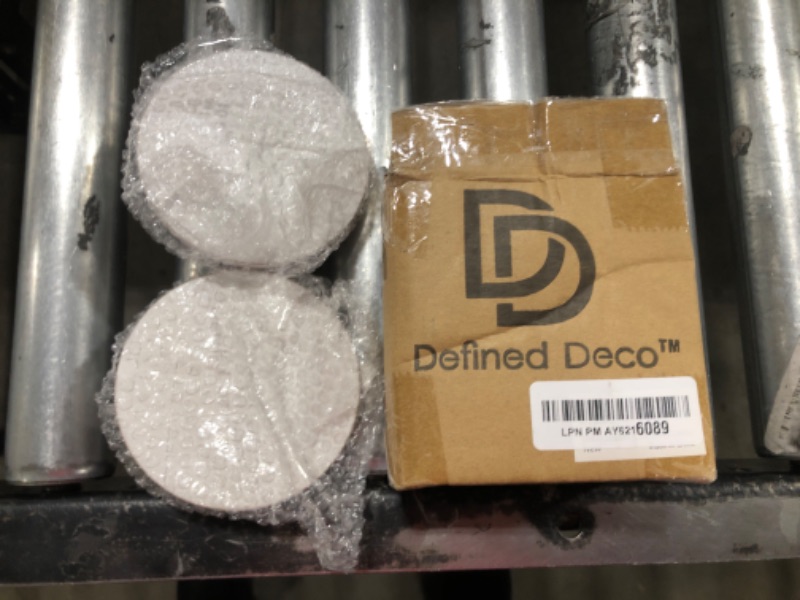 Photo 1 of Defined Deco Mini risers for display,Wood Risers for Decor,Small 4”Round Wooden Riser, Farmhouse Wood Riser, Rustic Pedestal Display Stand,Display Risers for Tiered Tray Decor(Set of 2,White)