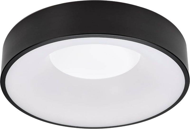 Photo 1 of 15 in. Matte Black Orbit Round Adjustable Color Temperatures LED Flush Mount Ceiling Light 1600 Lumens Dimmable