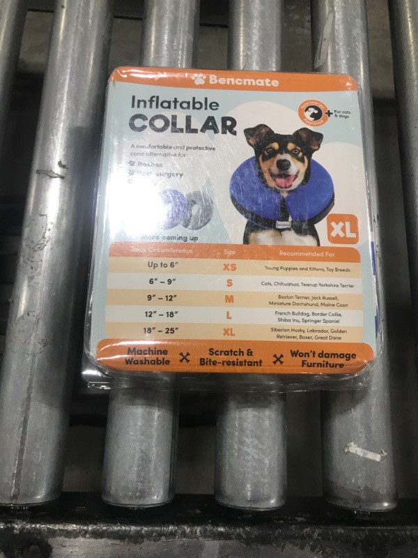 Photo 2 of BENCMATE Protective Inflatable Collar for Dogs and Cats - Soft Pet Recovery Collar Does Not Block Vision E-Collar