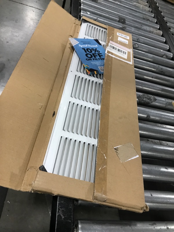 Photo 2 of [2 Pack] Fits 30x8 Duct Opening | Steel Return Air Grille by Handua | Vent Cover Grill for Sidewall and Ceiling | White | HVAC Cold Air Intake Grille | Outer Dimensions: 31.75"W X 9.75"