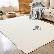 Photo 1 of  Creamy White Area Rugs for Living Room, Soft Fluffy Fuzzy Carpet Bedside Rug