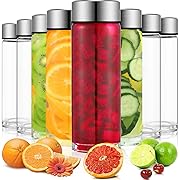 Photo 1 of 8 Pcs Wide Mouth Glass Water Bottles Reusable Glass Bottles with Lids Leakproof Juice Jars with Lids for Fridge Milk Juicing Smoothies Infused Water Beverage Kombucha Tea Drinking (Silver,16 oz)
