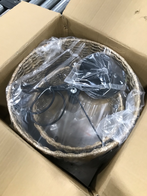 Photo 1 of Arturesthome Rustic Pendant Light Fixture, Woven Rattan Lampshade Coastal Hanging Lighting, Adjustable Vintage Farmhouse Chandelier Lamp Shade for Kitchen Island Dining Room