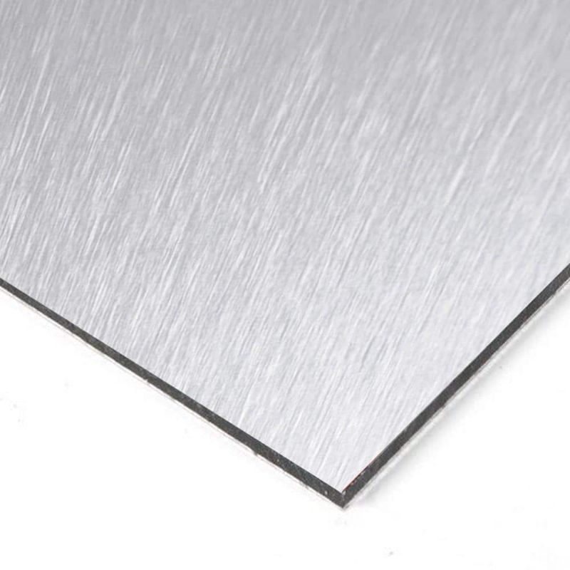 Photo 1 of 48 in. X 96 in. X 1/8 in. Thick Aluminum Composite ACM Brushed Silver Sheet
