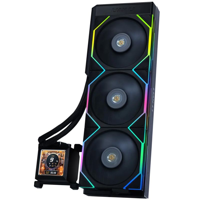 Photo 2 of Lian-Li HydroShift LCD 360TL Performance 360mm All-In-One ARGB CPU Liquid Cooler - ARGB Light Strip - Black
