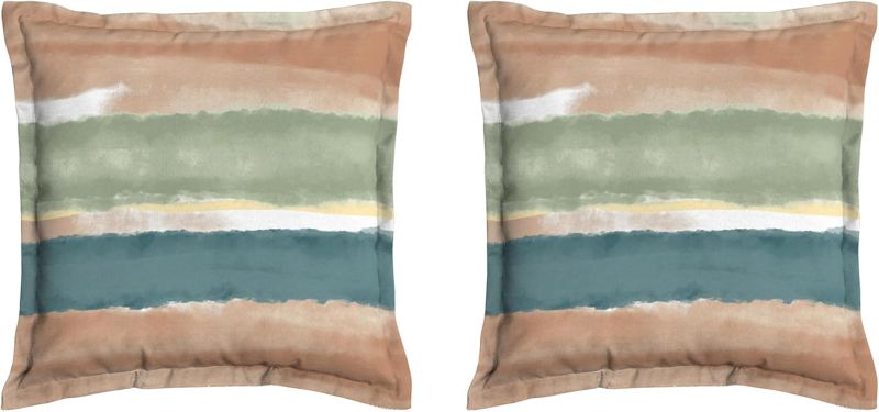 Photo 1 of Arden Selections Outdoor Flange Pillow, 2 Pack, 22 x 22, Rain-Proof, Fade Resistant, Oversized Watercolor