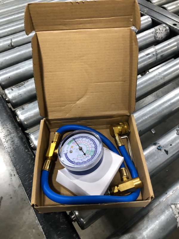 Photo 1 of Refrigerator Freon Recharge Hose with Gauge Kit-A/C R134a R12 R22,Universal Retrofit Valve,with BPV31 Bullet Piercing Tap Valve,R134a Self-Sealing Adapter for Home/Car A/C Refrigerant System (5)