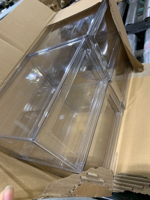 Photo 1 of 4 Pack Stackable Organizer Drawers, Clear Bathroom Makeup Organizer and Storage, Acrylic Plastic Organizers Bins for Vanity, Undersink, Bathroom, Pantry, Kitchen Cabinets Clear-4 Pack