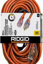 Photo 1 of 50 ft. 10/3 Heavy Duty Indoor/Outdoor SJTW Extension Cord with Lighted End, Orange/Grey
